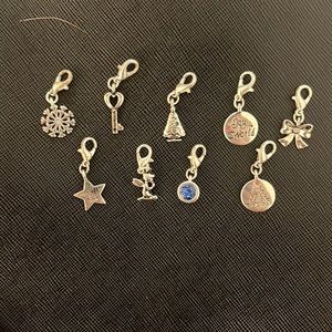 Swarovski silver charms